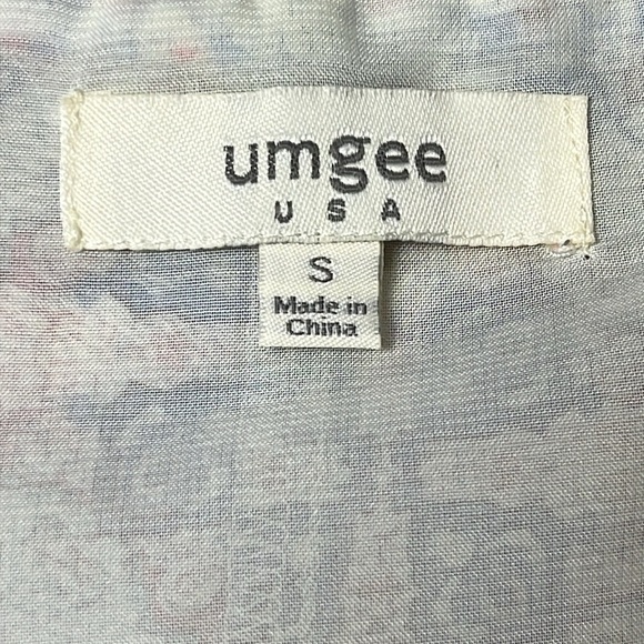 Umgee Boho‎ Tunic Blouse 3/4 Flutter Sleeves Womens Size Small Multicolor - Picture 4 of 6